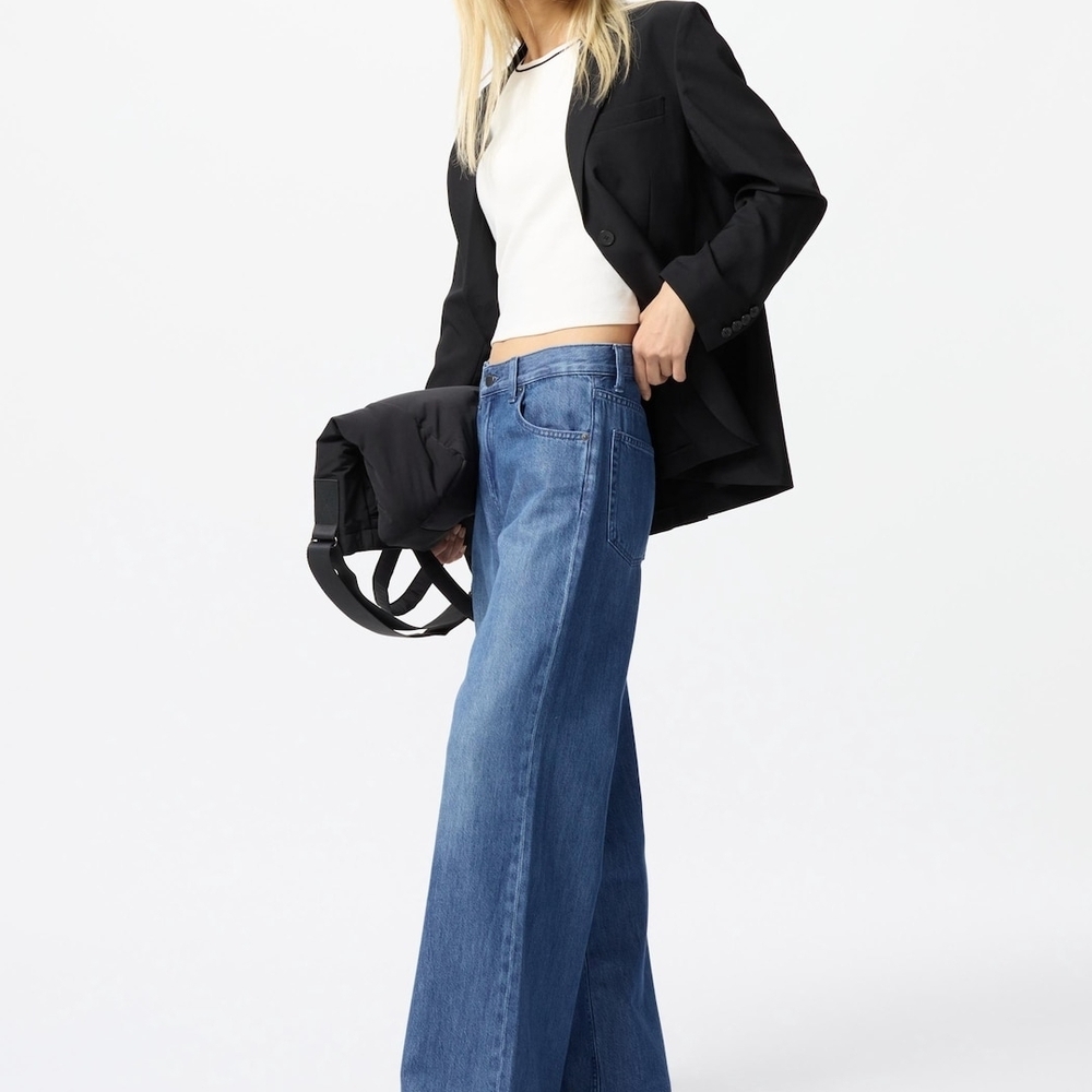 Uniqlo Medium Blue Wide-Leg Jeans
